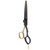 Hair Scissors Stainless Steel Portable Home Salon Hairdressing Scissors Black Gold 5.5 InchFlat Scissors