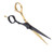 Hair Scissors Stainless Steel Portable Home Salon Hairdressing Scissors Black Gold 5.5 InchFlat Scissors