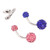 3pcs Navel Studs Alloy Shinning Rhinestone Rotating Belly Rings Studs Earring for Men Women