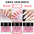 Acrylic Nail Kit Acrylic Powder & Liquid Set with Nail Brush Nail Forms Nail File 3 Colors Acrylic Nail Powder Kit