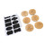 6Pcs Jar Wood Lid Set Easy to Clean Storage Jar Bamboo Wood Cover Kit with Silicone Sealing Rings and Rose Pattern
