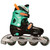 Nijdam Junior Inline Skates 27-30 Black/Green/Fluorescent Orange 52SB