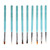 9Pcs Nail Art Brush Set Nylon Hair Nail Design Brushes with Transparent Blue Metal Rod for DIY Nail Art Designs