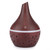USB Humidifier Wooden Grain Mini Portable Desktop Air Humidifier Night LightHollow Dark Wooden Grain