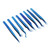 8pcs Eyelash Tweezers Stainless Steel Fine Tip Ergonomic Blue Titanium Eyelash Extension Tweezers Set for Professional