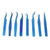 8pcs Eyelash Tweezers Stainless Steel Fine Tip Ergonomic Blue Titanium Eyelash Extension Tweezers Set for Professional