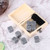 9Pcs Whisky Wine Chilling Stones Set Home Drink Chiller Stones Rocks Wooden Box Sesame Grey