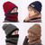 Children's hat and scarf two-piece set plus velvet boys' ear protection woolen hat autumn and winter trendy boys middle and older children winter black 不送手套的