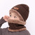 Children's hat and scarf two-piece set plus velvet boys' ear protection woolen hat autumn and winter trendy boys middle and older children winter black 不送手套的