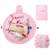 Drawstring Cosmetics Storage Bag with Pouches Massive Capacity Travel Carrying Bag Light Pink
