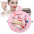 Drawstring Cosmetics Storage Bag with Pouches Massive Capacity Travel Carrying Bag Light Pink