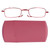 Elderly Foldable Reading Glasses Stainless Steel Blue Light Blocking Presbyopic Glasses(+150 Square Red)