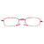 Elderly Foldable Reading Glasses Stainless Steel Blue Light Blocking Presbyopic Glasses(+150 Square Red)