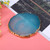 Natural Resin Stone Nail Art Plate Gel Polish Holder Drawing Color Palette Nail Display Blue