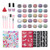 24 Colors Temporary Tattoo Glitter Powder Kit 6 Colors Sequins Shiny Rhinestones Glue Stencil Set