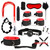 13pcs Adult Games Sex Toys BDSM Bondage Slave Restraints Handcuffs Ankle Cuffs Whip Neck Collar Blindfold Mouth Gag Nipple Clamp Anal Plug Jump Egg For Couples