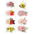 8 Pcs Artificial Flower Hairclips for Girls with Leaves Fake Foral Hair Clips Baby Headwear Hair Accessories F Size