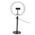 10in LED Video Light 120 Light Chips 3 Color Temperature 10 Brightness Selfie Live Light with Phone Hoder Black