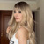Women's Fashion Wig 26-inch Long Curly Wig with Bangs Trendy Ladies' Hair Wig with Hair Net for Women Party Daily Use