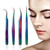 4pcs Eyelash Extension Applicator Clip Colorful Stainless Steel Eyelash Extension Tweezer for Blooming