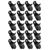 20Pcs Hearing Aid Lanyard Clip Good Fixation Multifunctional Odorless Black Hearing Aid Anti Lost Rope Clip for Home Office