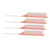 4 Pcs Rat Tail Comb Ergonomic Stainless Steel Handle Parting Comb for Hair Styling Braiding Transparent Red