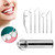 7Pcs Stainless Steel Toothpick Set Portable Reusable Metal Toothpicks Cleaning Kit with Holder for Outdoor Picnic Camping Traveling