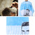 Household Barber Shop Hairdressing Apron Anti Static Gown Cape Blue Texture(160 x 140cm)