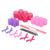 18PCS Hair Rollers Set Self Grip Salon Hairdressing Curlers with 12PCS Duckbill Clips & 2 Combs & 1 Hair Braider DIY Curling Tool