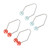 2 Pair Dimple Trainer Piercing Free Easy To Wear Enhanced Smile Dimple Maker Balls Tool for Face Cheek Red + Blue