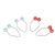 2 Pair Dimple Trainer Piercing Free Easy To Wear Enhanced Smile Dimple Maker Balls Tool for Face Cheek Red + Blue