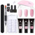 Nee Jolie Nail Gel Set with Nail Lamp 3 Colors 15ml Nail Gel Polish Top Coat & Base Coat LED Nail Gel Set Nail Art Start Kit Manicure Tools Set Salon Nail Tool Kit