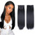 8 Pcs Set Clip in Hairpiece 22in Black Straight Soft Silky Washable Reusable Clip in Hair Extension 17 Clips