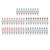50pcs Tattoo Ballpoint Pen Cartridges Semitransparent 5 Colors Ink Ball Pen Cartridges Black Red Blue Green Pink 10ml