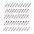 50pcs Tattoo Ballpoint Pen Cartridges Semitransparent 5 Colors Ink Ball Pen Cartridges Black Red Blue Green Pink 10ml