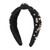 Valentine's Day Headband Women Crystal Acrylic Rhinestone Wide Knotted Headband for Festivals Black
