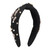 Valentine's Day Headband Women Crystal Acrylic Rhinestone Wide Knotted Headband for Festivals Black