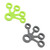 2pcs Portable Silicone Finger Stretcher High Elasticity Five Fingers Stretch Band for Guitarist Green Grey 8.8lb
