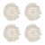4Pcs Coasters Cotton Soft Light Solid Color Round Anti Scald Braided Mat with Tassel for Lipstick Pot Bowl Coffee Cup White