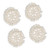 4Pcs Coasters Cotton Soft Light Solid Color Round Anti Scald Braided Mat with Tassel for Lipstick Pot Bowl Coffee Cup White