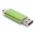 U Disk USB2.0 Memory Flash Drive 2Plug OTG HighSpeed Mobile Phone Computer Accessories Gift(Green 16GB)