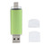 U Disk USB2.0 Memory Flash Drive 2Plug OTG HighSpeed Mobile Phone Computer Accessories Gift(Green 16GB)