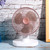 USB Desktop Fan Mini 4‑Speed Small Rechargeable Home Office Desk Mute Table Shaking FansRose Gold