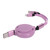 3 in 1 Multi Retractable Charger Cable 3A with TypeC/for IOS/for Android Connector(Purple )