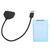 2.5in SATA USB 3.0 Adapter SSD HDD Hard Drive Cable Computer Accessories Protection Box(Blue )