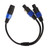 Speaker Splitter Cable 1 Female to 2 Male Plug and Play Speaker Break Out Adapter Cord for Stage Monitor Subwoofer 19.7in