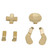 Accessories for Xbox One Elite Series 2 Controller Metal Thumbsticks Replacement Parts Kits Joysticks Paddles Kit Gold
