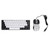 61 Key RGB Illuminated Keyboard with Mouse Multi Color LED Backlit Wired Gaming Keyboard for Tablet Laptop White Center Black Frame