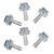 6 PCS PC Water Cooling TwoTouch Fitting G1/4 Thread Barb Connector for Tube 7.5mm