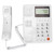 KXT8001CID Corded Phone Classical FSK DTMF Dual System Office Landline Telephone with Caller ID Display for Home Hotel(White )